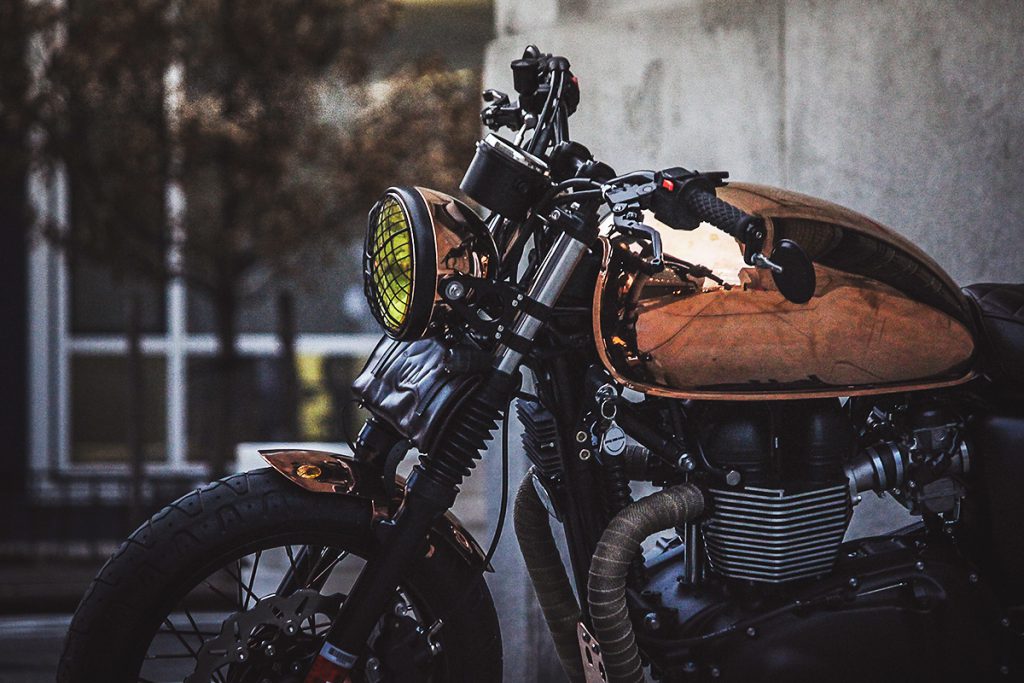 Miss Moneypenny NYC Triumph Bonneville - Return of the Cafe Racers