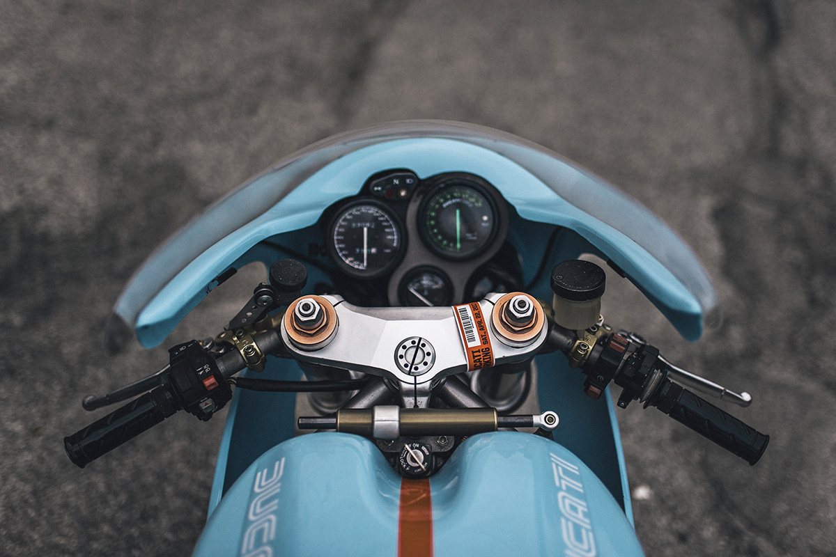 Ducati 748 custom gulf cafe racer