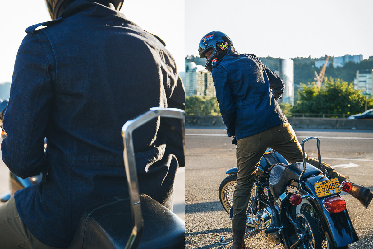 Pando M65 denim motorcycle jacket