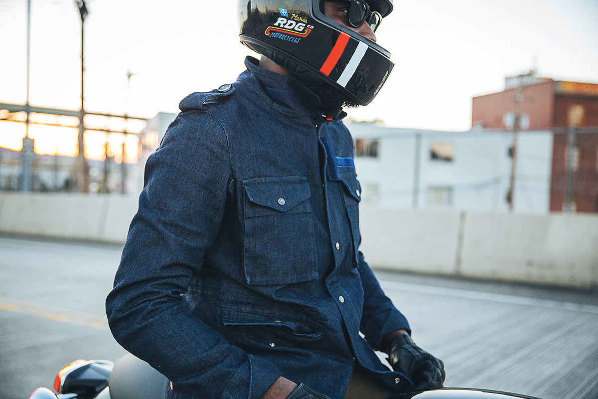 Pando M65 denim motorcycle jacket