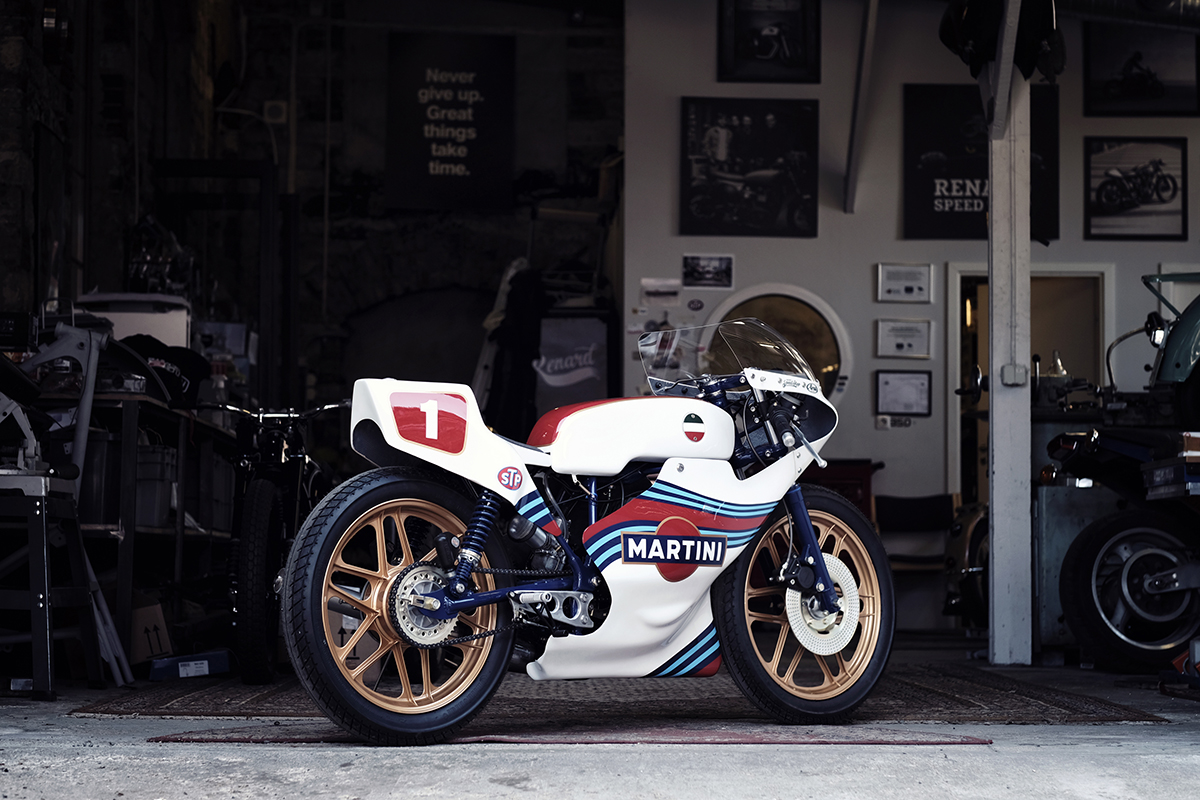 Renard Speedshop Martini racing motorcycle