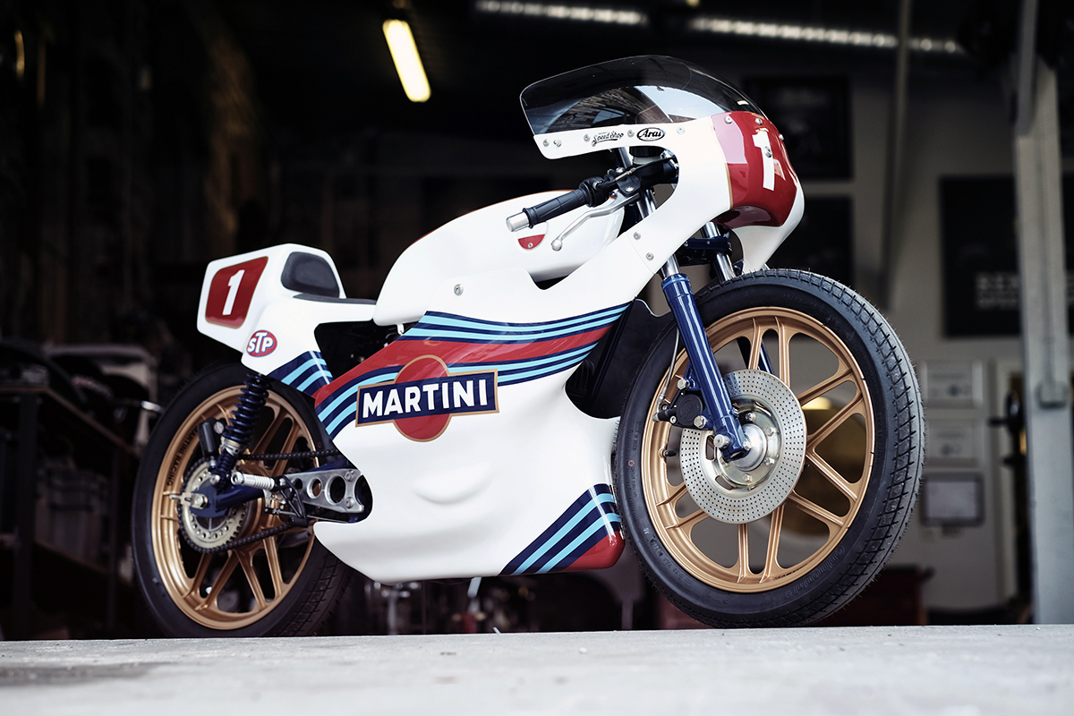 Renard Speedshop Martini racing motorcycle