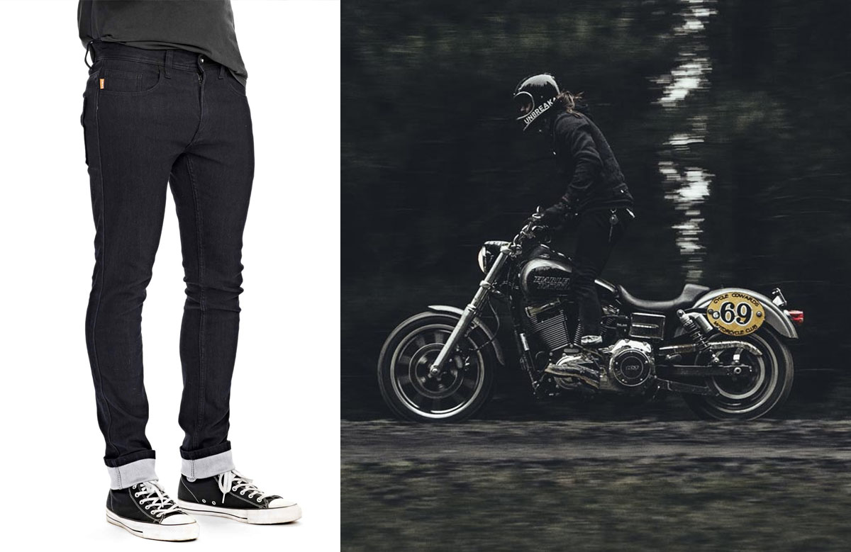 Saint stretch motorcycle denim jeans