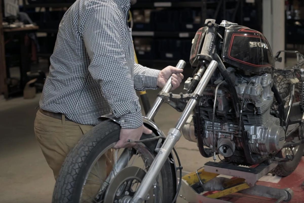 Cafe Racer Motorcycle front end conversion