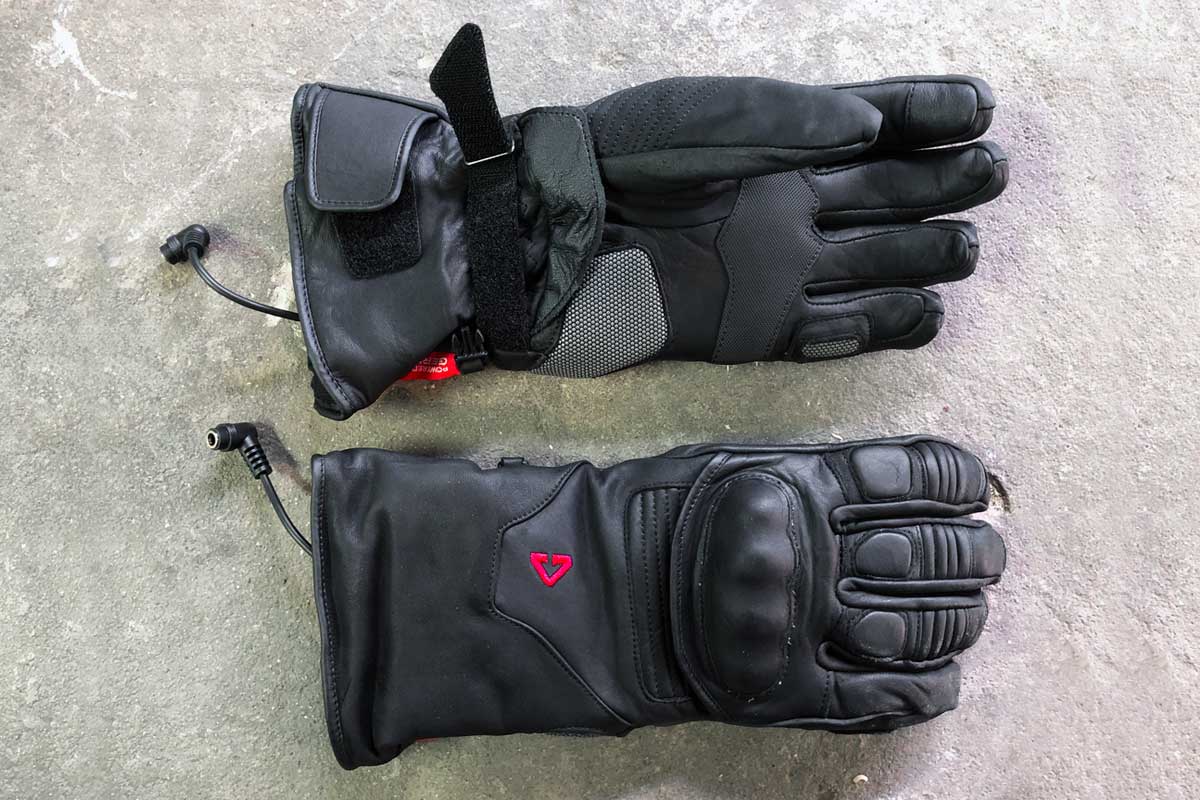 Heated motorcycle gloves