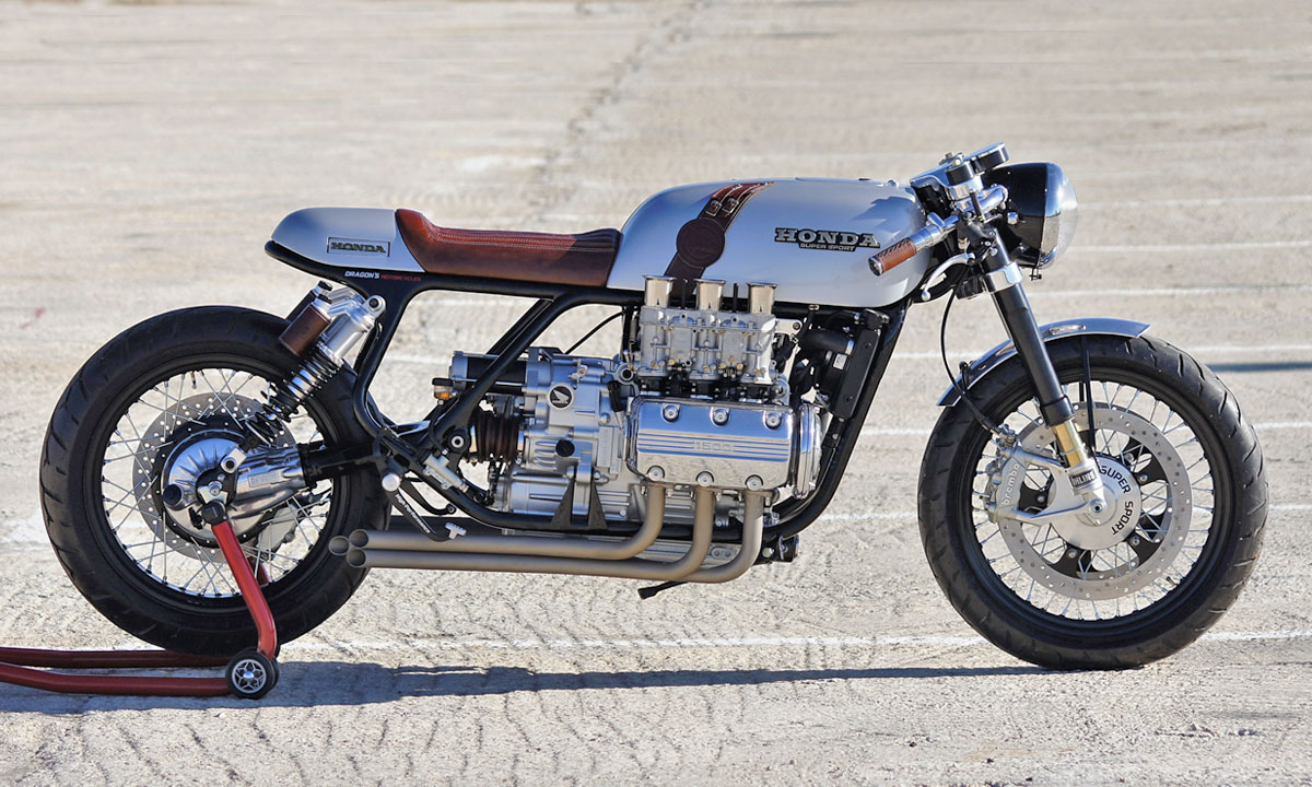 ...and it's a show-stopping 1977 Honda Goldwing cafe racer. 