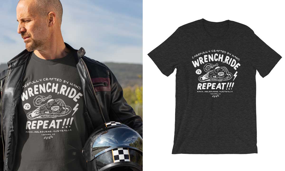 wrench ride repeat t-shirt