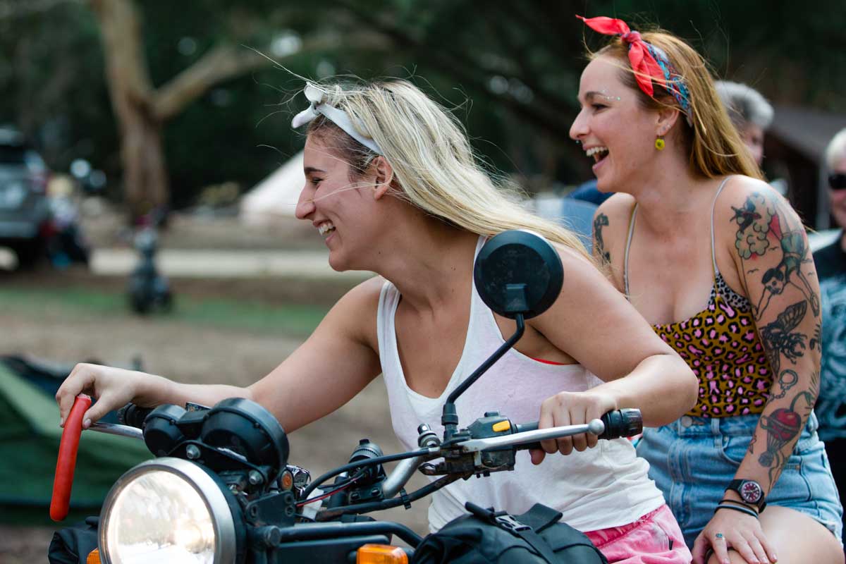 Women's motorcycle campout