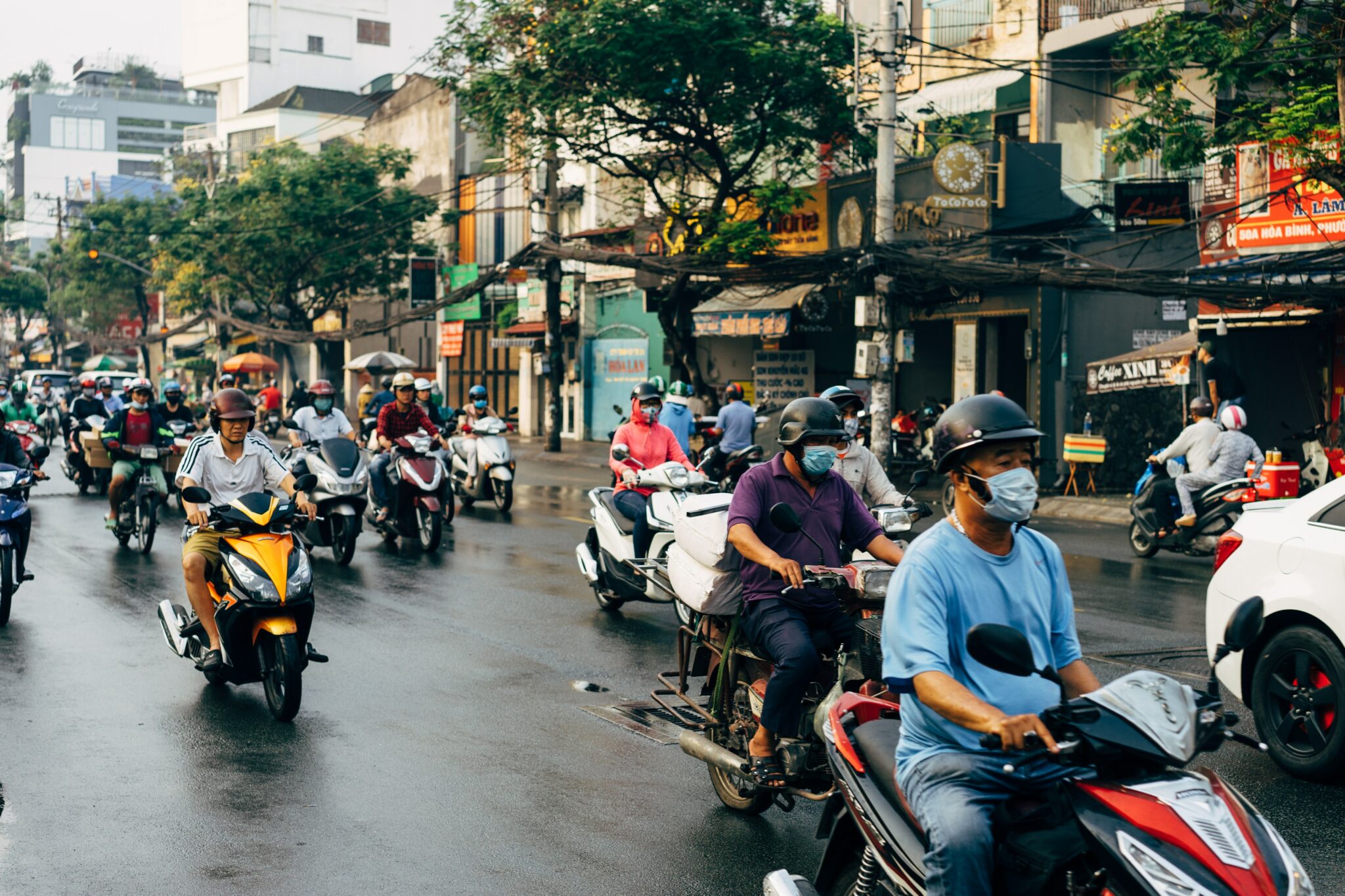 Motorcylists in Asia