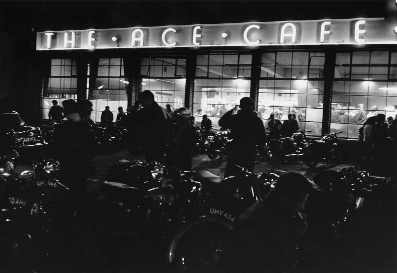  Ace Cafe London at night 1959