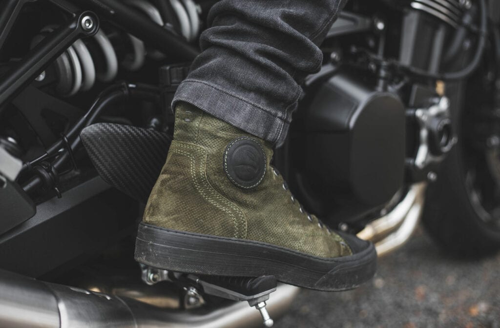 Green Lennox motorcycle trainers