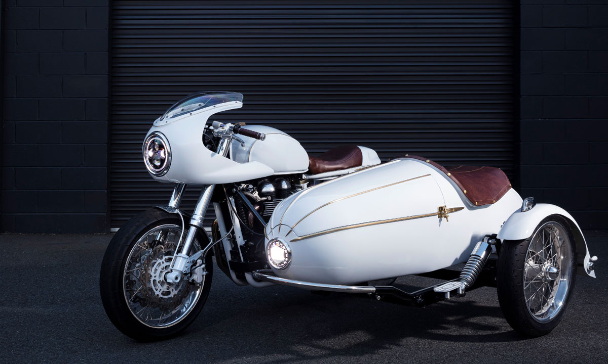 Purpose Built Moto Triumph Scrambler sidecar cafe racer