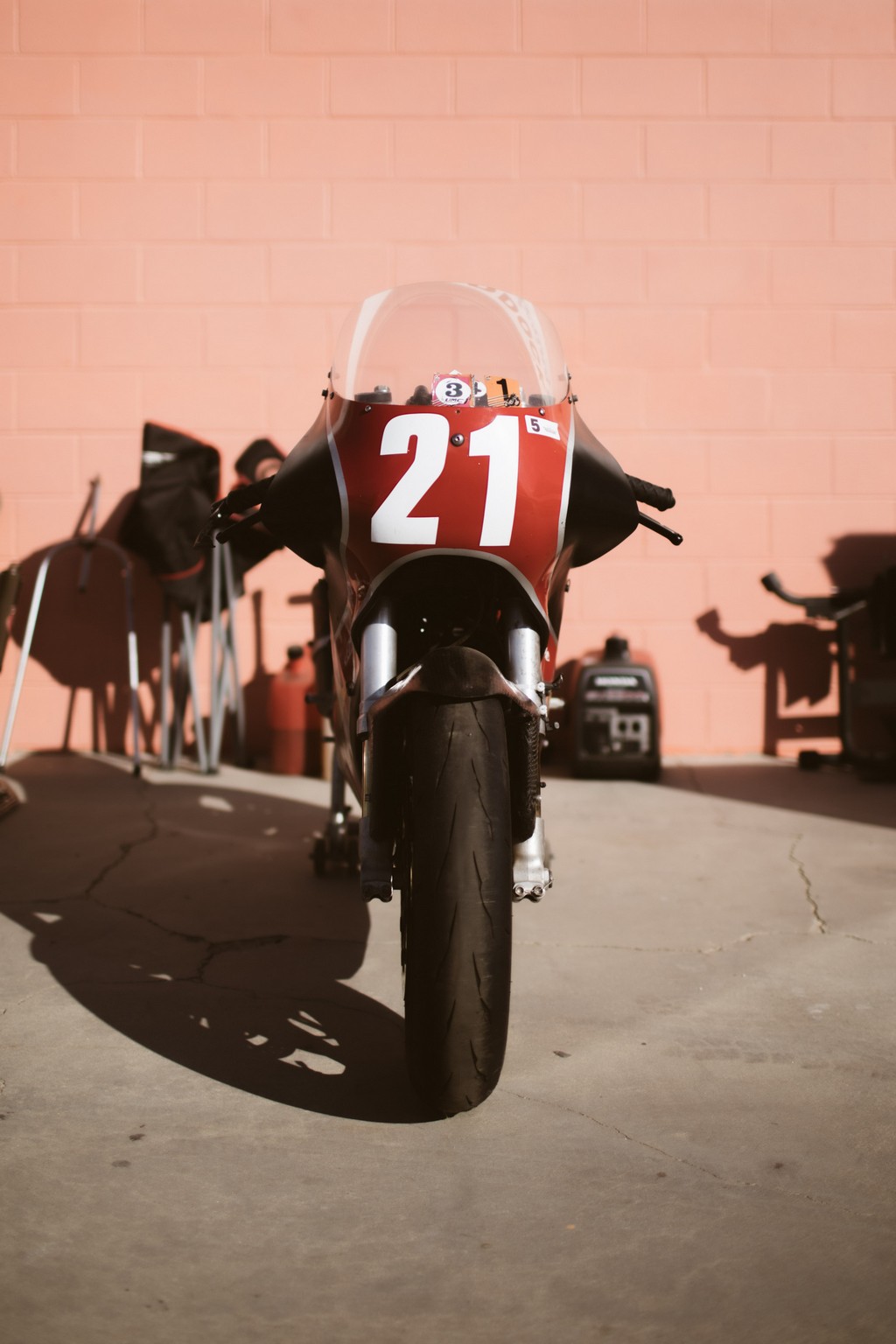 Racing Motorcycle in the pits