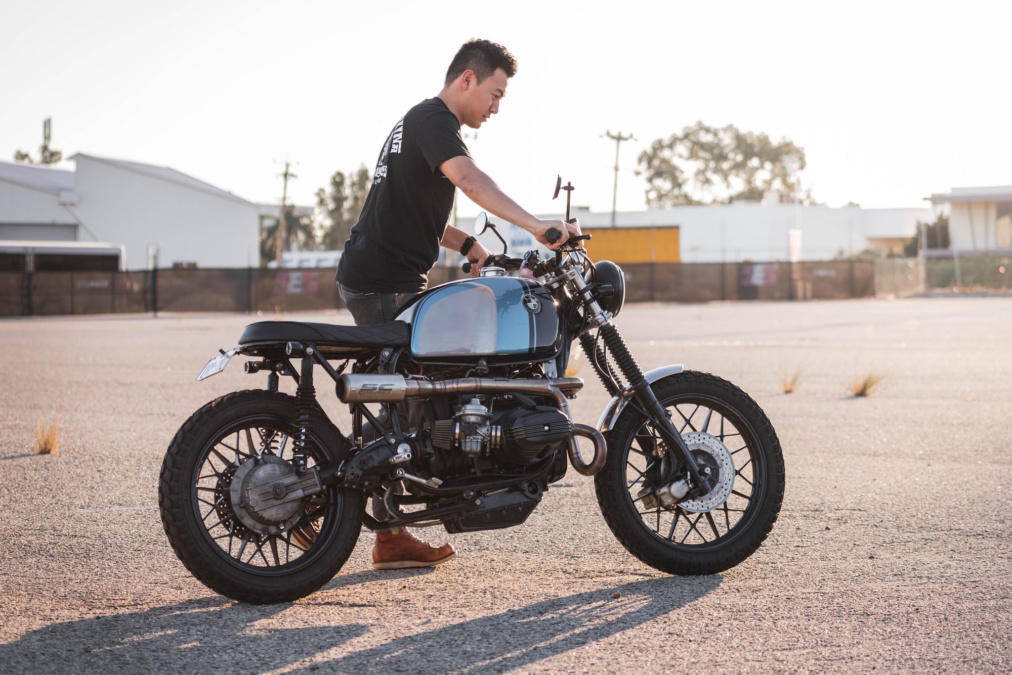 BMW Street Scrambler with man