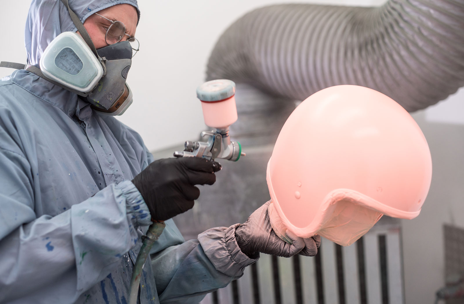 painting a custom helmet at helmade