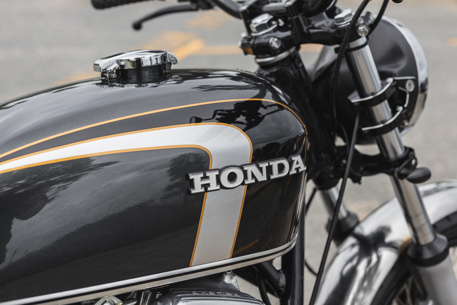 A close-up of a Honda CB750