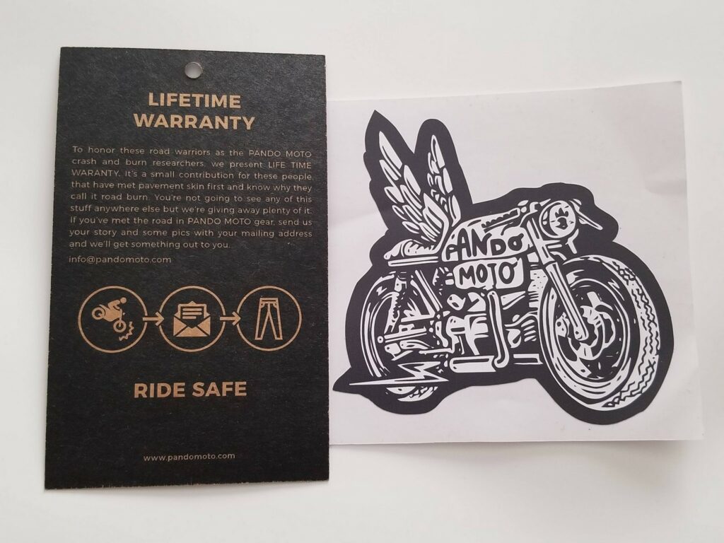 Lifetime Warranty and the slapper that came with the jeans.