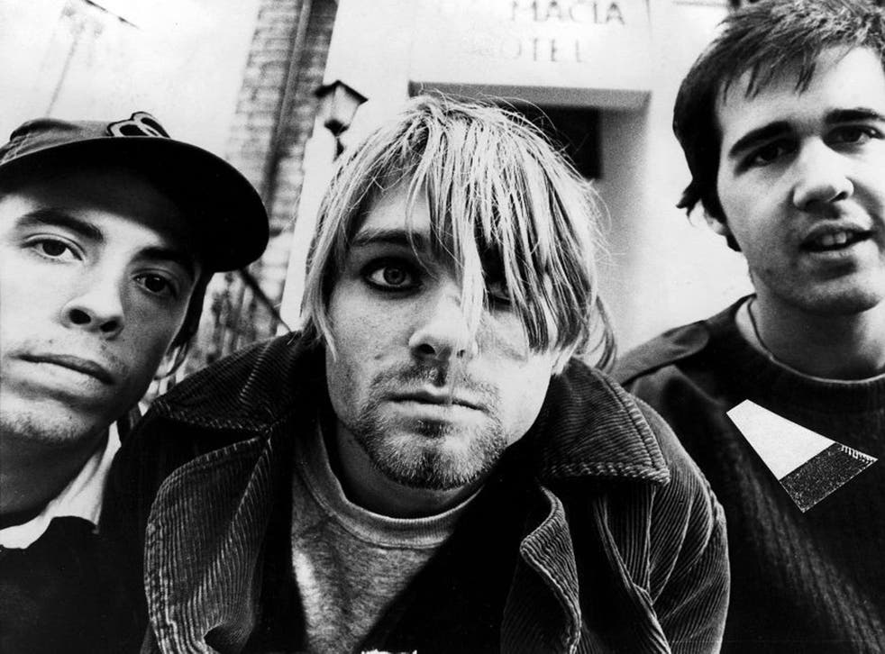 Nirvana pose for a photo in the mid 1990s