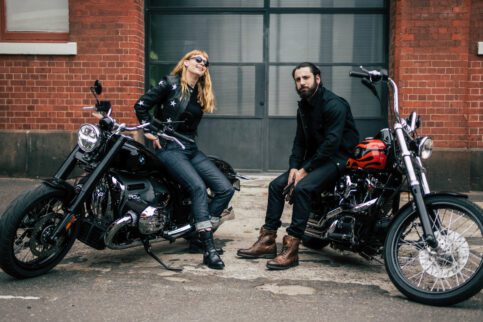 Men Leather Trousers Pants Vintage Motorcycle Cafe Racer Harley Ducati Scrambler 