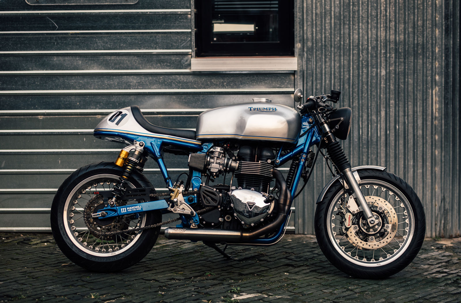 A Bonneville T100 cafe racer