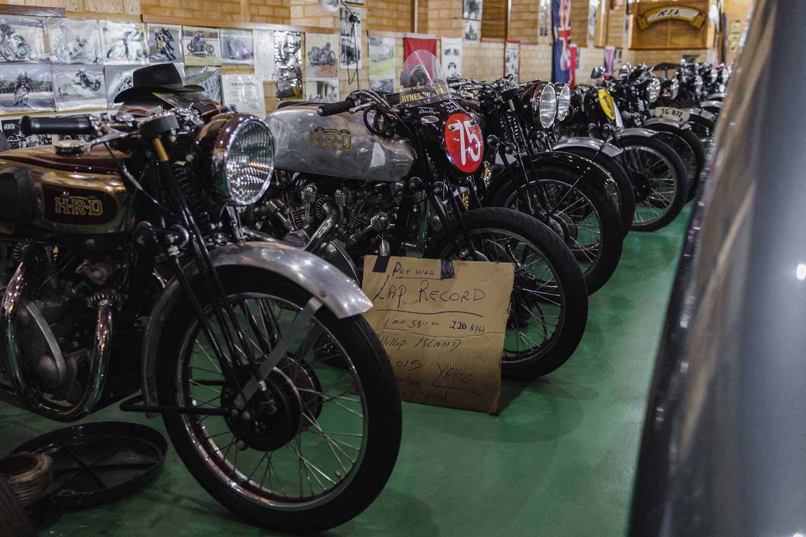 Collection of vintage Vincent HRD motorcycles