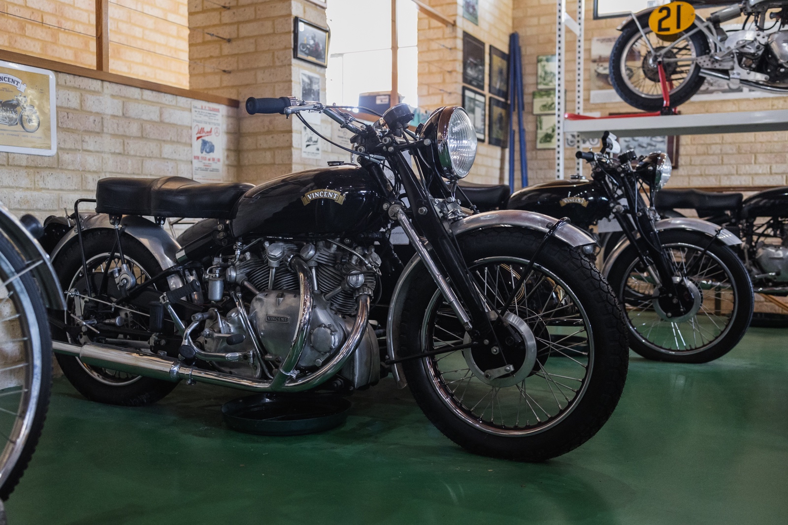 Side view photograph of a Vincent Rapide motorcycle