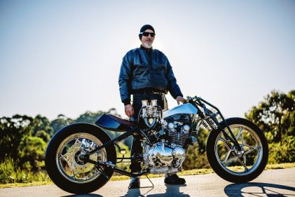 Edi Buffon and his Suzuki GS650 Turbo drag bike