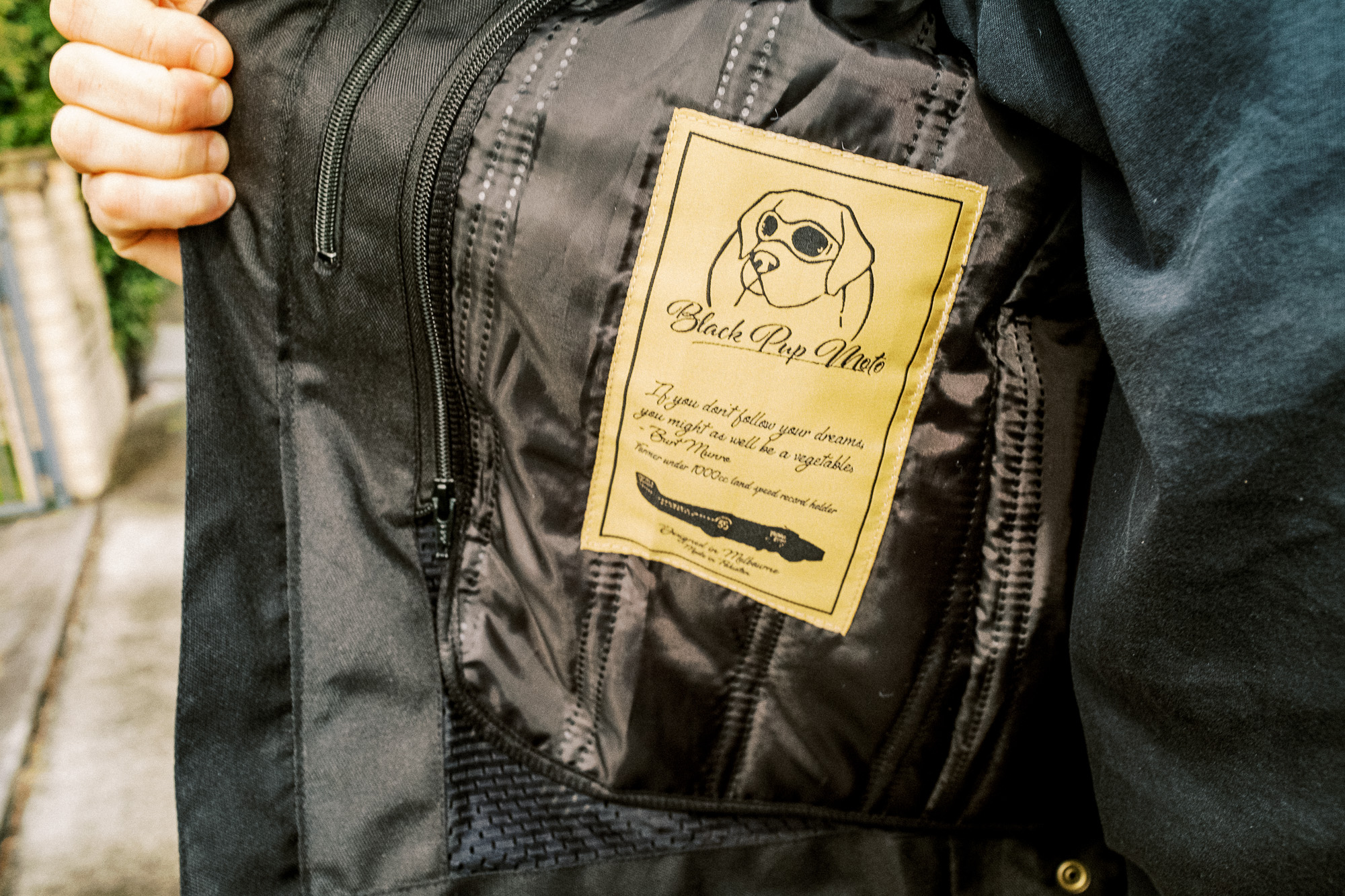 Interior label on the jacket