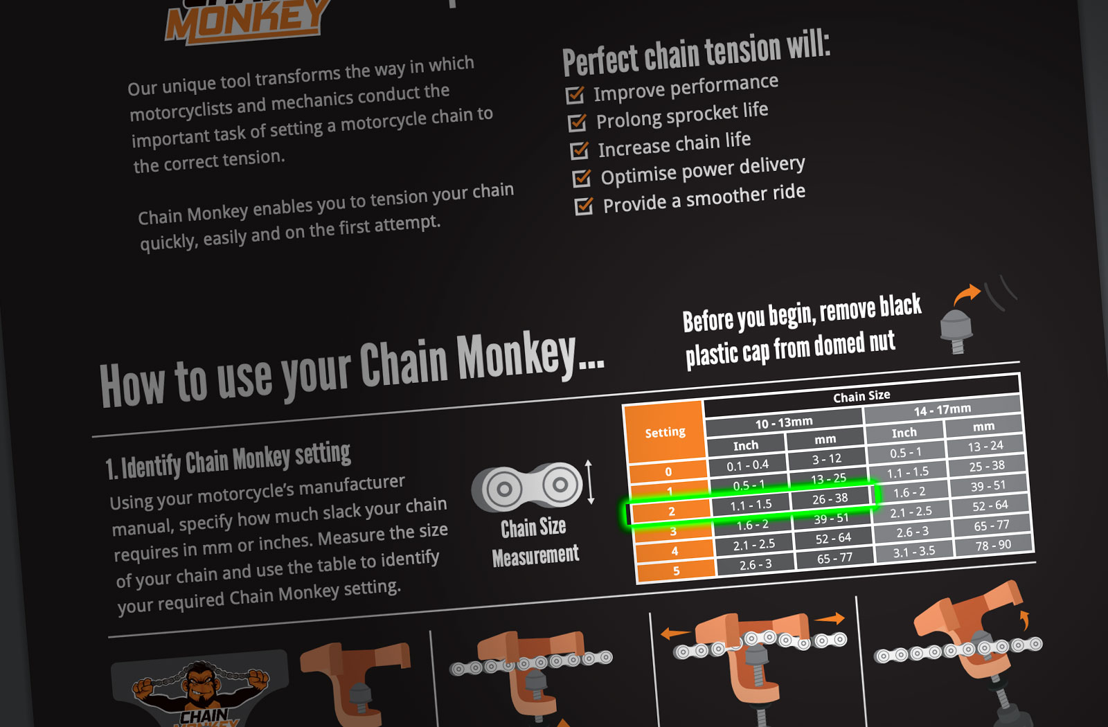 How to adjust a motorcycle chain