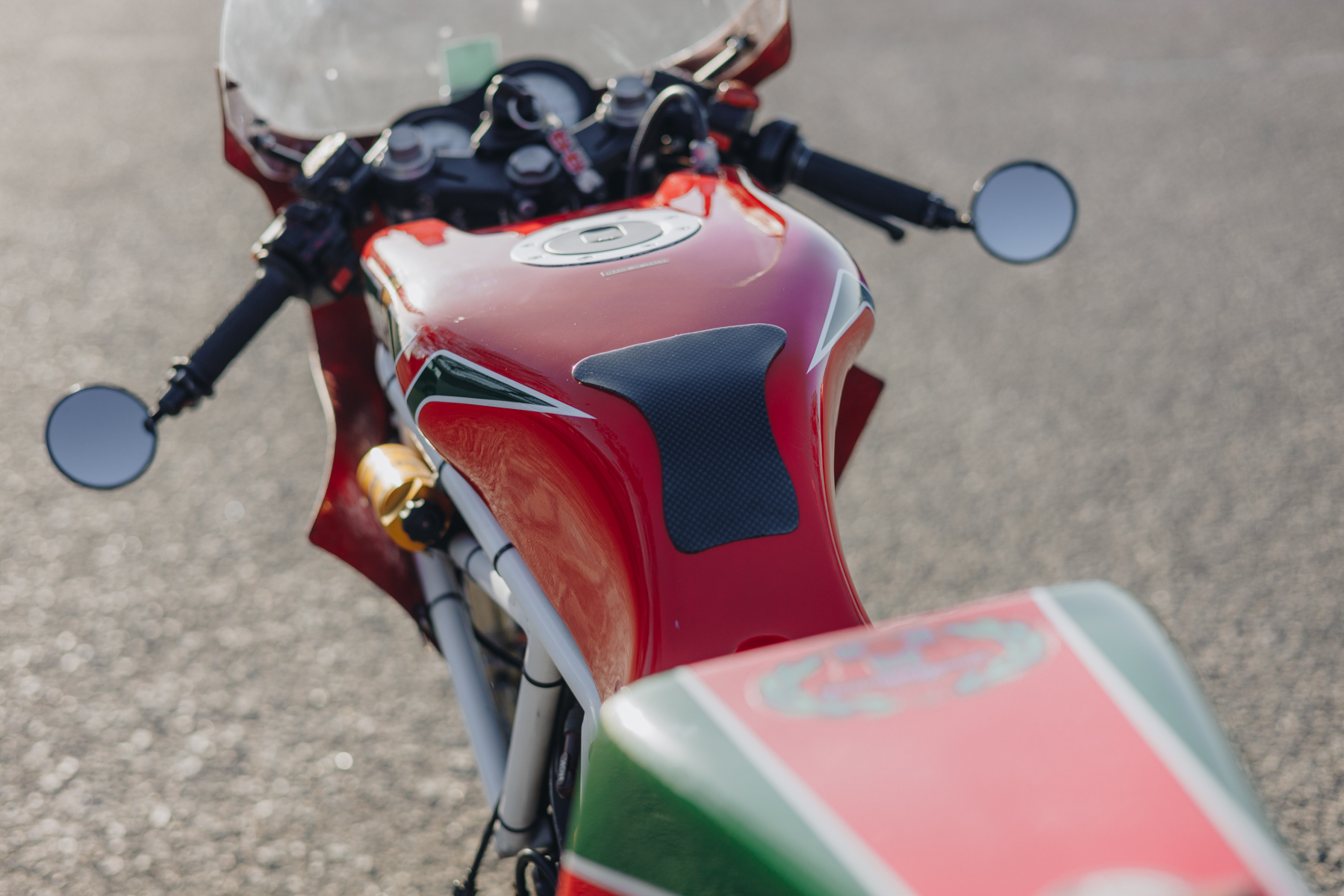 Detail photo of a Ducati TT2 fuel tank