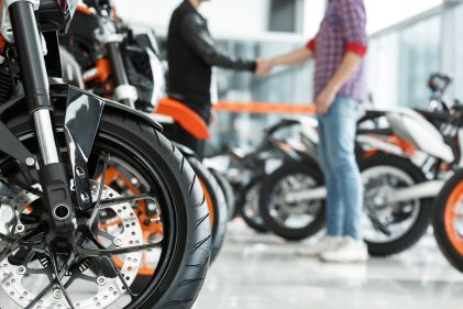 buying a motorcycle at a dealership